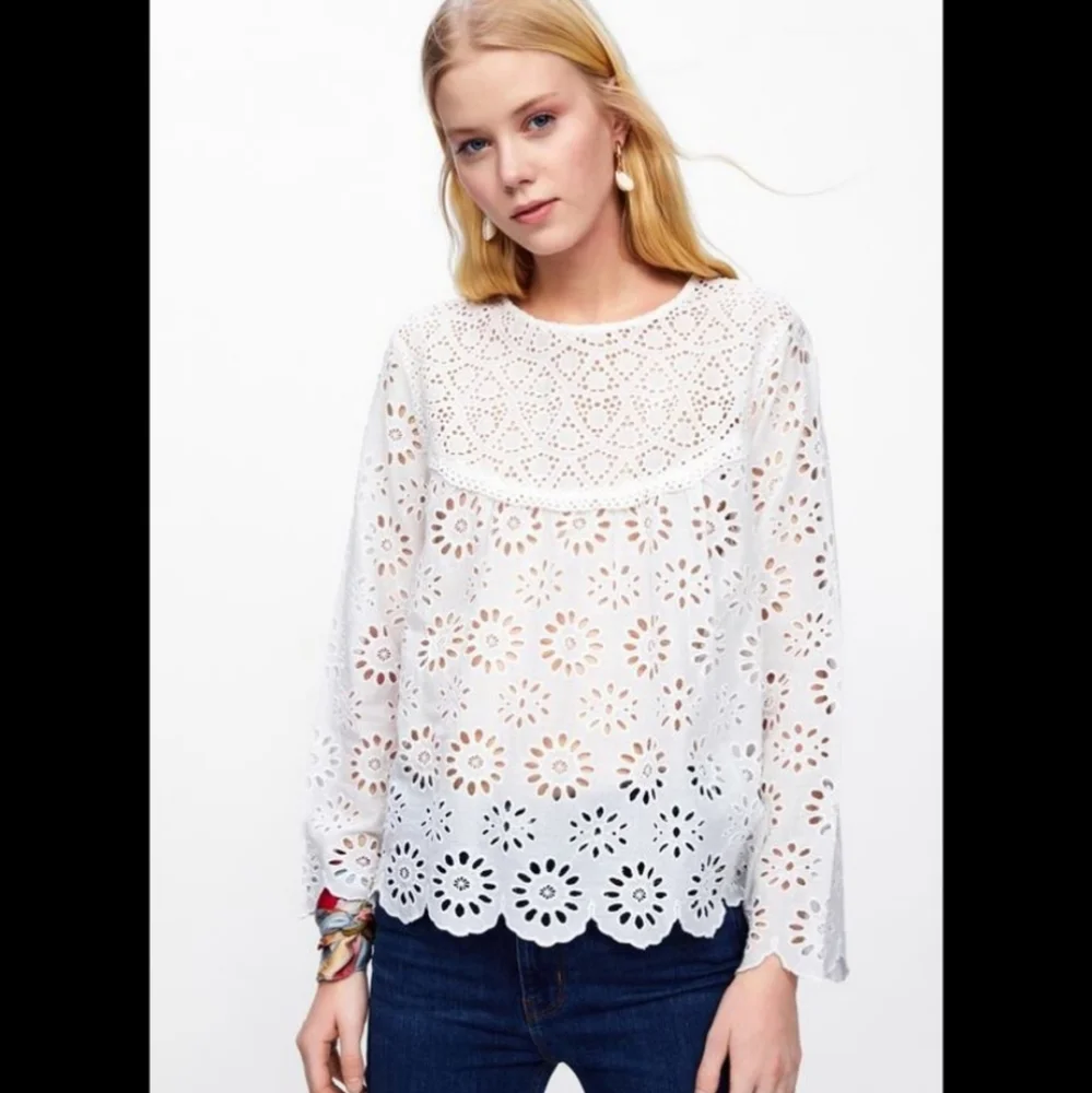 Zara Eyelet Embroidered Shirt